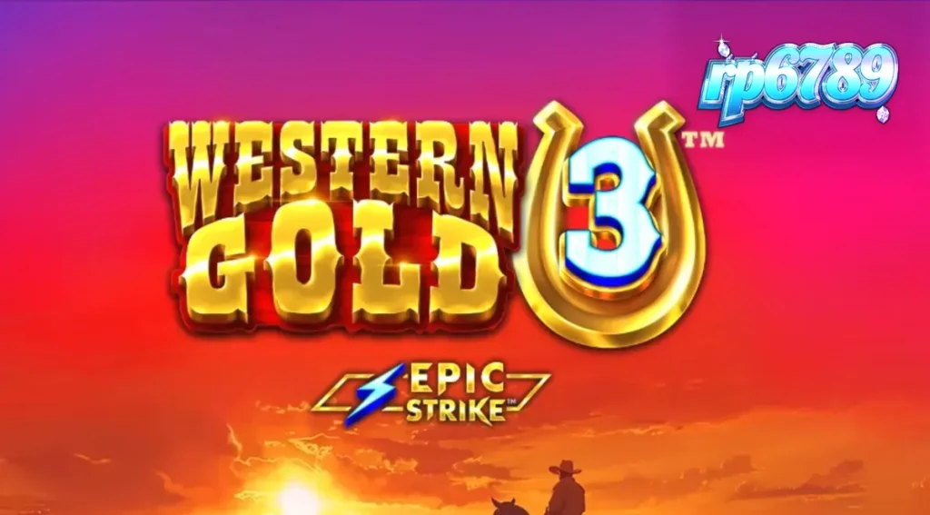 Tampilan antarmuka slot Western Gold 3 pada perangkat seluler dengan latar belakang kanyon.